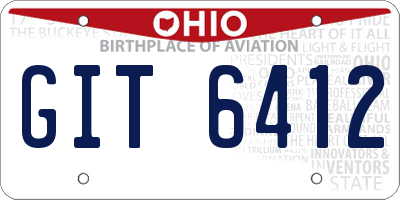 OH license plate GIT6412
