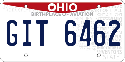 OH license plate GIT6462