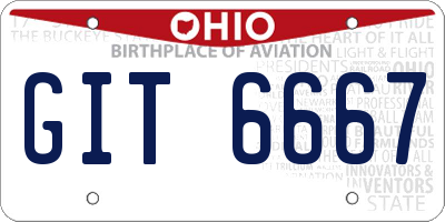 OH license plate GIT6667