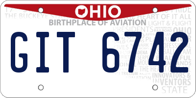 OH license plate GIT6742