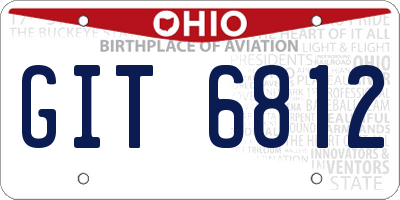 OH license plate GIT6812