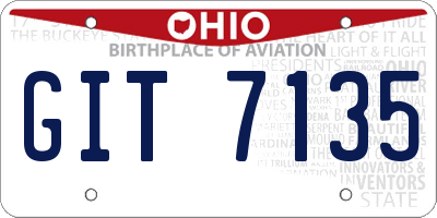 OH license plate GIT7135