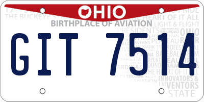 OH license plate GIT7514