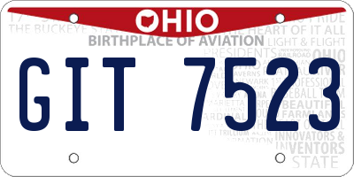 OH license plate GIT7523