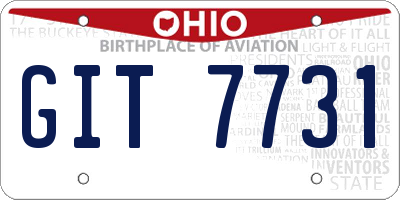OH license plate GIT7731