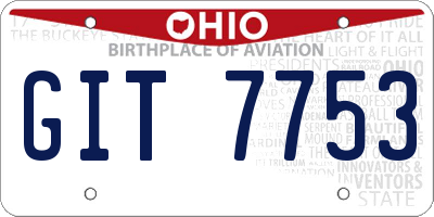 OH license plate GIT7753