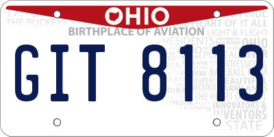 OH license plate GIT8113