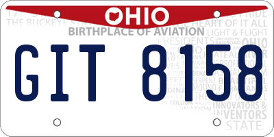 OH license plate GIT8158