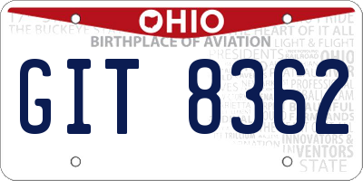 OH license plate GIT8362