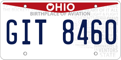 OH license plate GIT8460