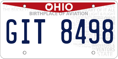 OH license plate GIT8498