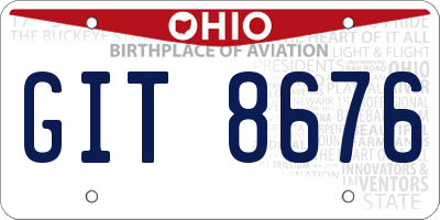 OH license plate GIT8676