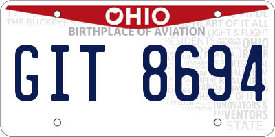 OH license plate GIT8694