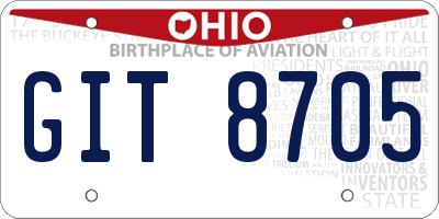 OH license plate GIT8705