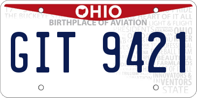 OH license plate GIT9421