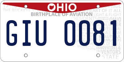 OH license plate GIU0081