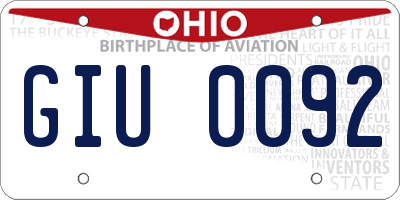 OH license plate GIU0092