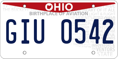 OH license plate GIU0542