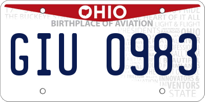 OH license plate GIU0983