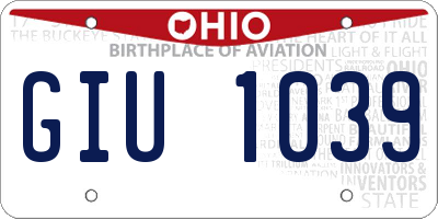 OH license plate GIU1039