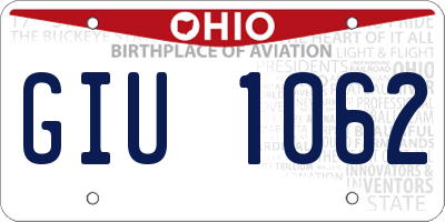 OH license plate GIU1062