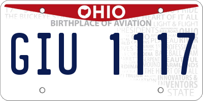 OH license plate GIU1117