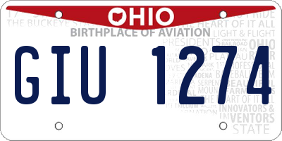 OH license plate GIU1274