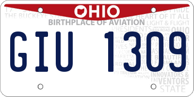 OH license plate GIU1309