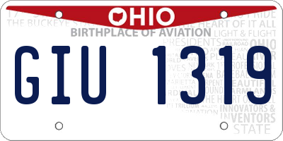 OH license plate GIU1319