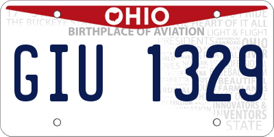 OH license plate GIU1329
