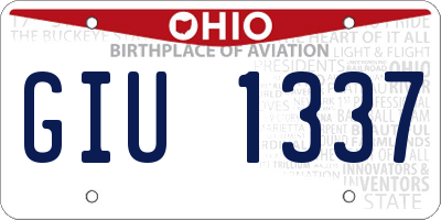 OH license plate GIU1337