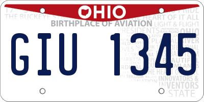 OH license plate GIU1345