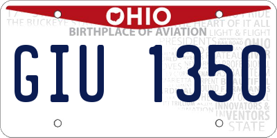 OH license plate GIU1350