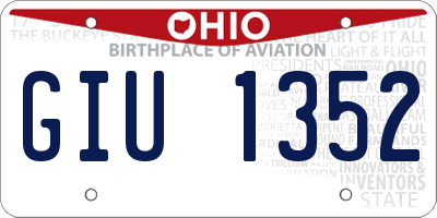 OH license plate GIU1352