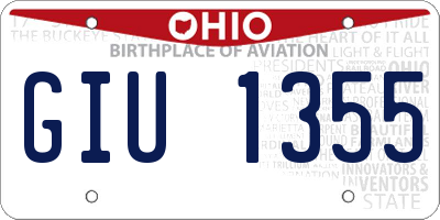 OH license plate GIU1355