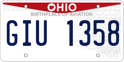 OH license plate GIU1358