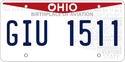 OH license plate GIU1511