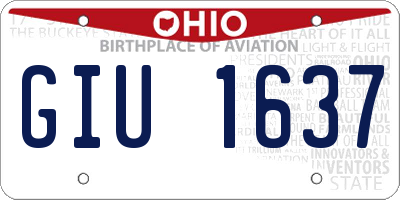 OH license plate GIU1637