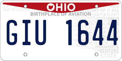 OH license plate GIU1644
