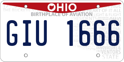 OH license plate GIU1666