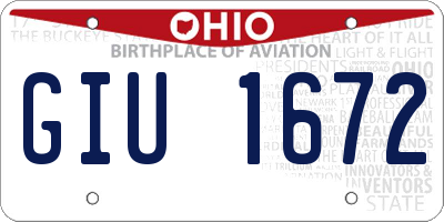 OH license plate GIU1672