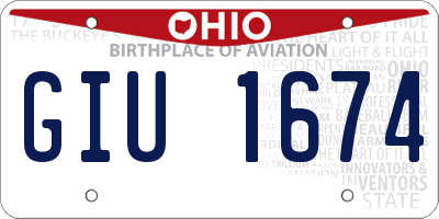 OH license plate GIU1674