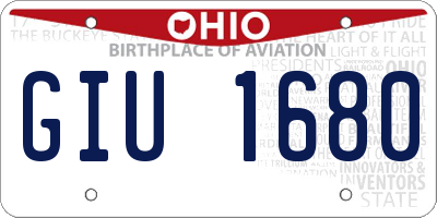 OH license plate GIU1680