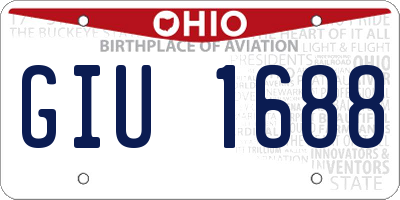 OH license plate GIU1688