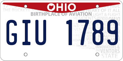 OH license plate GIU1789