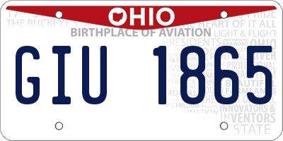 OH license plate GIU1865
