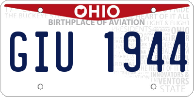 OH license plate GIU1944