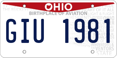 OH license plate GIU1981