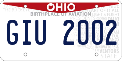 OH license plate GIU2002