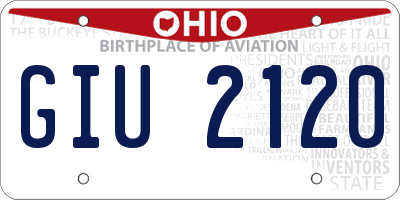 OH license plate GIU2120